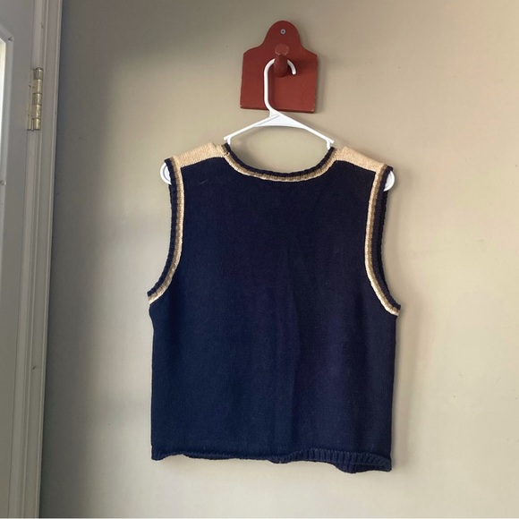 Vintage Erika & Co Nordic Fair Isle Zip Up Sweater Vest L - Picture 3 of 5